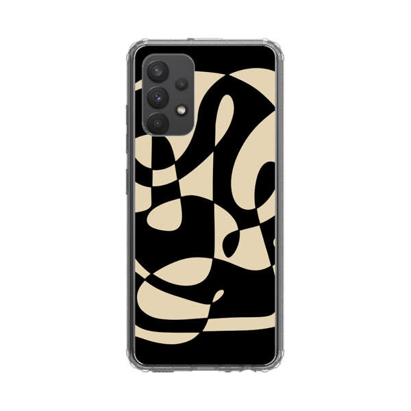 Modern Abstract Beige and Black Geometry Samsung Galaxy A32 5G Case