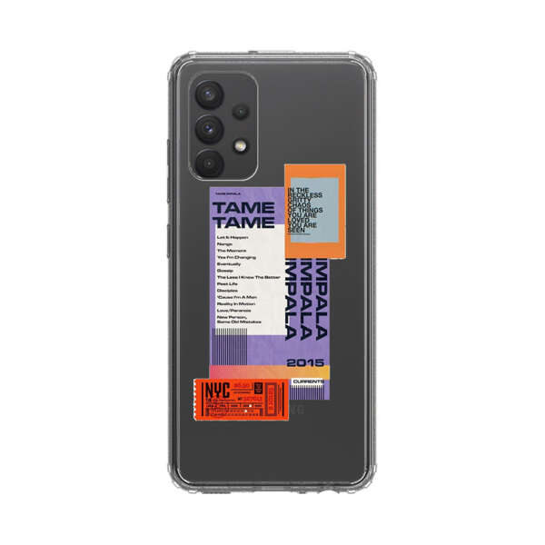 Modern Graphic Collage with Typography and Ticket Elements Samsung Galaxy A32 5G Case