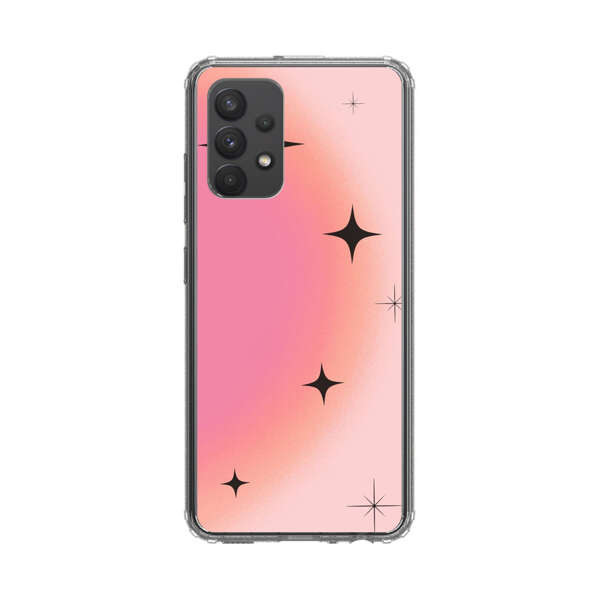 Pink Peach Gradient with Black Stars Samsung Galaxy A32 5G Case