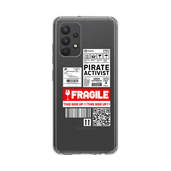 Pirate Activist Fragile Shipping Label Samsung Galaxy A32 5G Case