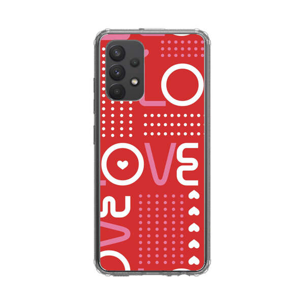 Red Love Typography Pattern Samsung Galaxy A32 5G Case
