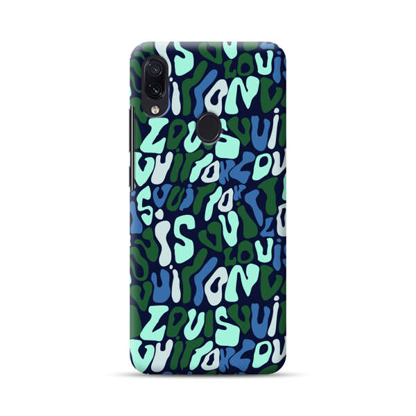 Abstract Layered Text Pattern in Blue and Green Samsung Galaxy A40 Hard Case