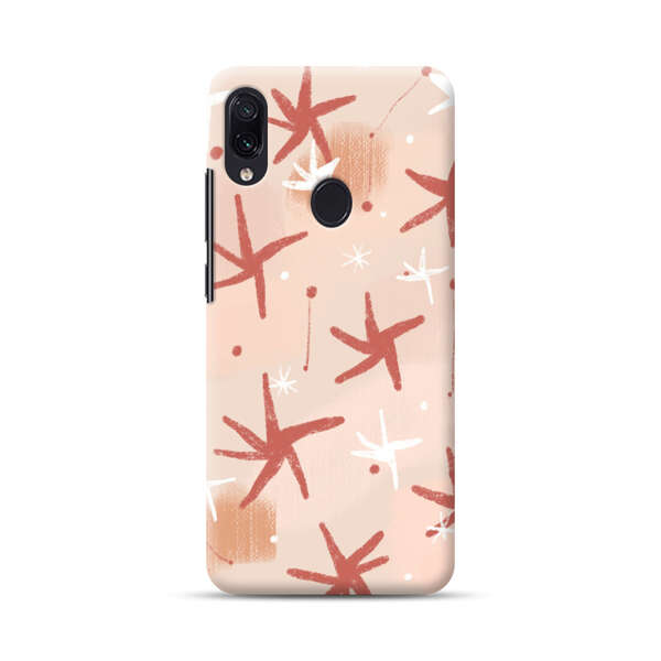 Abstract Star Pattern Red and White on Beige Background Samsung Galaxy A40 Hard Case