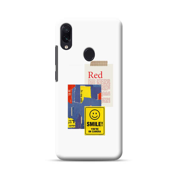 Collage Torn Paper Smiley Face Yellow Sign Samsung Galaxy A40 Hard Case