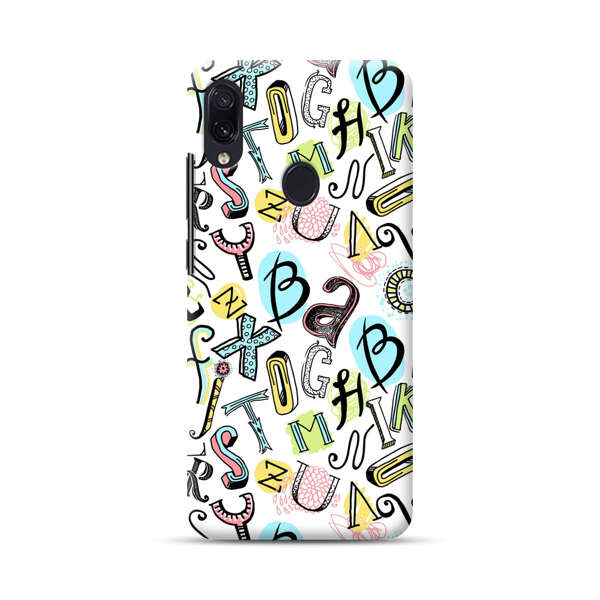 Colorful Scattered Alphabet Letters Pattern Samsung Galaxy A40 Hard Case