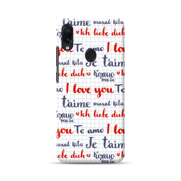Love Message Multilingual Pattern Samsung Galaxy A40 Hard Case