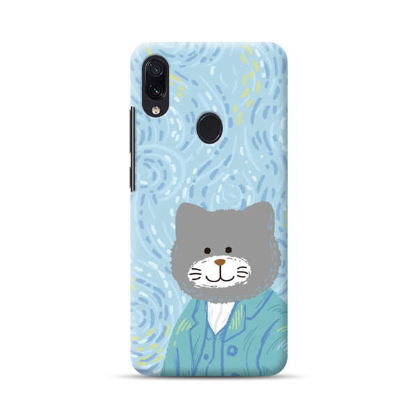 Whimsical Gray Cat with Starry Night Background Samsung Galaxy A40 Hard Case