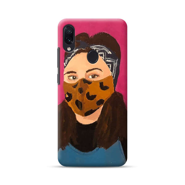 Woman Leopard Print Face Mask Samsung Galaxy A40 Hard Case