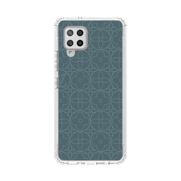 Elegant Blue Geometric Floral Pattern Samsung Galaxy A42 (5G) Case