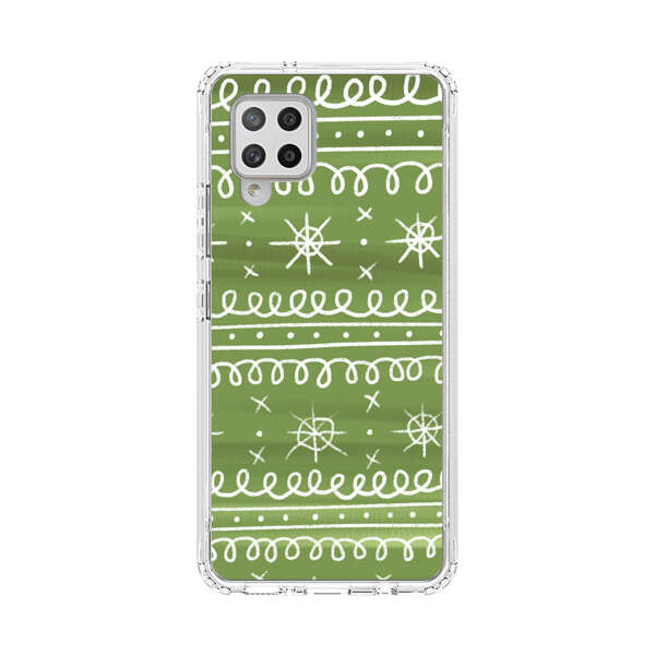 Green White Stars Loop Pattern Samsung Galaxy A42 (5G) Case
