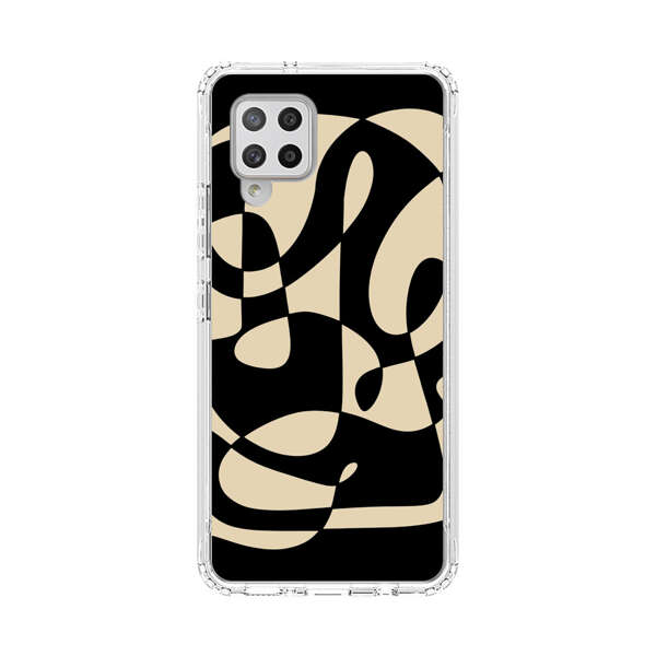 Modern Abstract Beige and Black Geometry Samsung Galaxy A42 (5G) Case