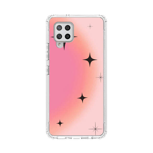 Pink Peach Gradient with Black Stars Samsung Galaxy A42 (5G) Case