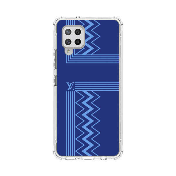 Stylish Geometric Zigzag Pattern in Blue Samsung Galaxy A42 (5G) Case