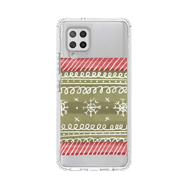 Winter Pattern with Snowflakes and Red Stripes Samsung Galaxy A42 (5G) Case