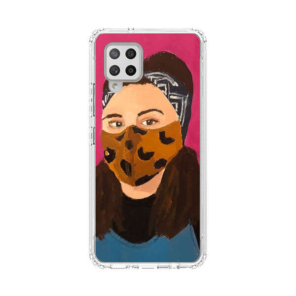 Woman Leopard Print Face Mask Samsung Galaxy A42 (5G) Case