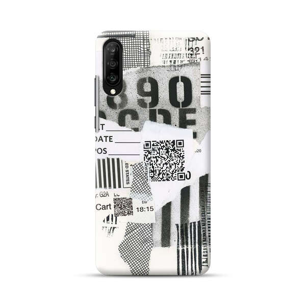 Abstract Collage Torn Paper Barcodes Samsung Galaxy A50 Hard Case