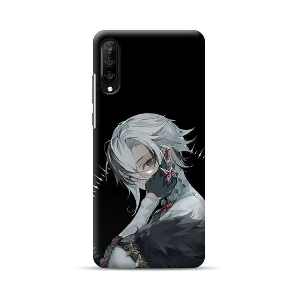 Anime Character with Silver Hair and Dark Feathers Samsung Galaxy A50 Hard Case