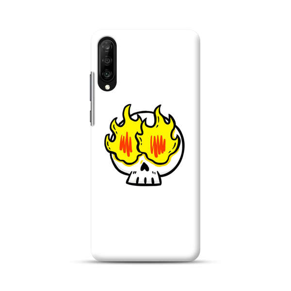Cartoon Skull with Flames Samsung Galaxy A50 Hard Case