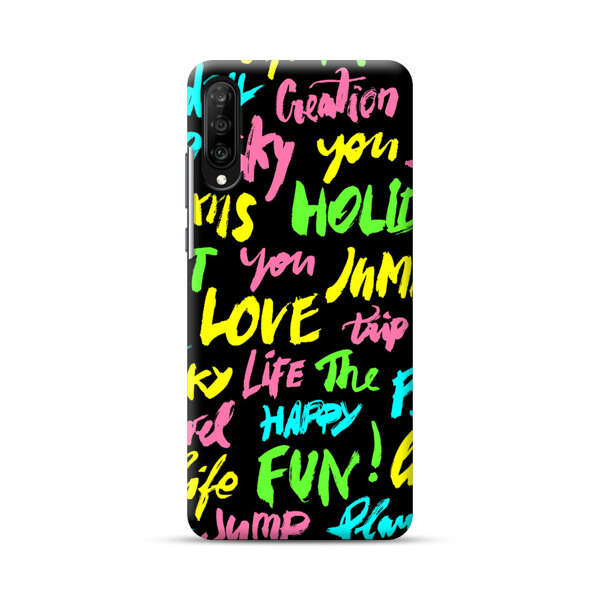 Colorful Positive Motivational Words Pattern Samsung Galaxy A50 Hard Case