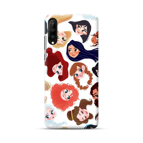 Diverse Animated Girl Faces Samsung Galaxy A50 Hard Case