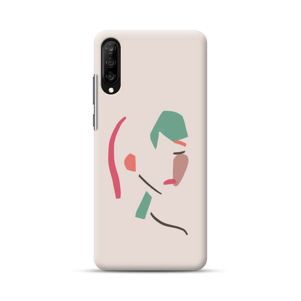 Minimalist Abstract Line Art Woman Face Samsung Galaxy A50 Hard Case