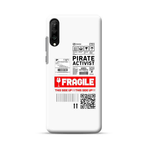 Pirate Activist Fragile Shipping Label Samsung Galaxy A50 Hard Case