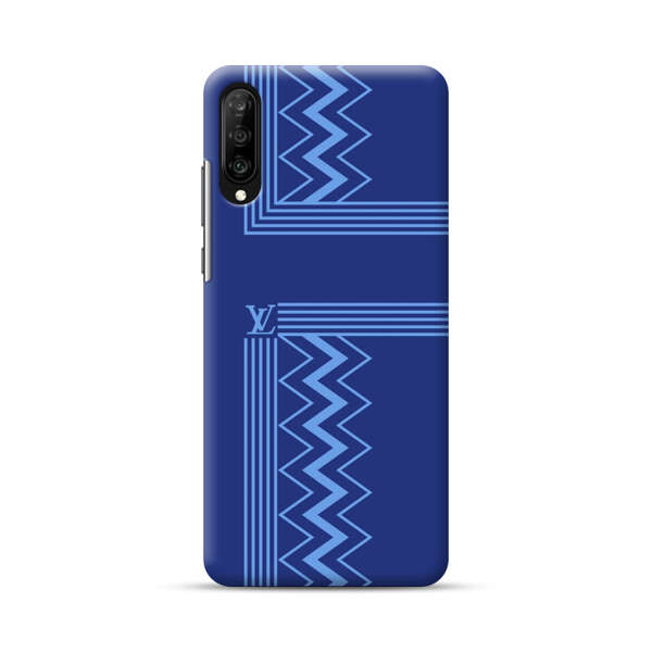 Stylish Geometric Zigzag Pattern in Blue Samsung Galaxy A50 Hard Case