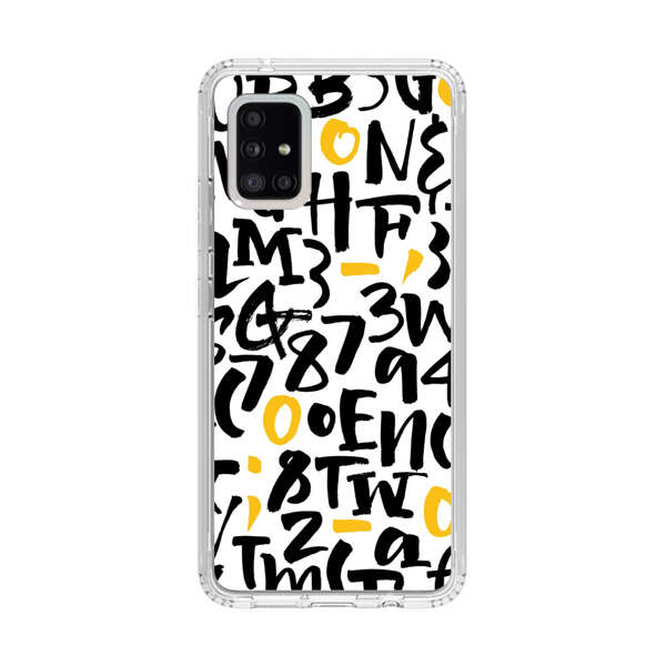 Abstract Typography Letter Number Pattern Samsung Galaxy A51 5G Case