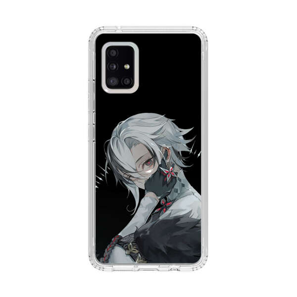Anime Character with Silver Hair and Dark Feathers Samsung Galaxy A51 5G Case