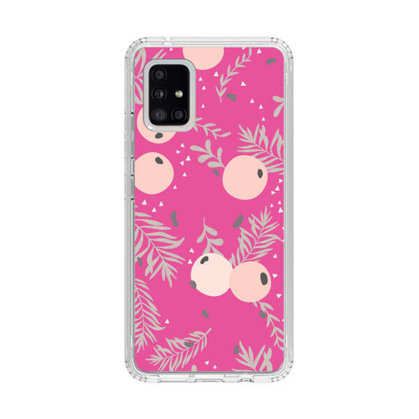 Berries Floral Pattern Pink Background Samsung Galaxy A51 5G Case