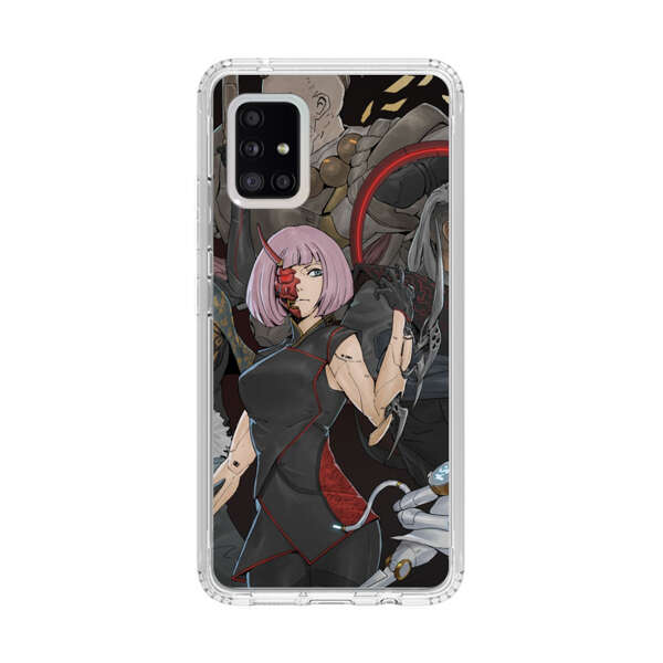 Futuristic Cyberpunk Warriors and Robotic Cat in Dynamic Pose Samsung Galaxy A51 5G Case