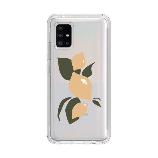 Minimalistic Beige Lemons with Green Leaves Samsung Galaxy A51 5G Case