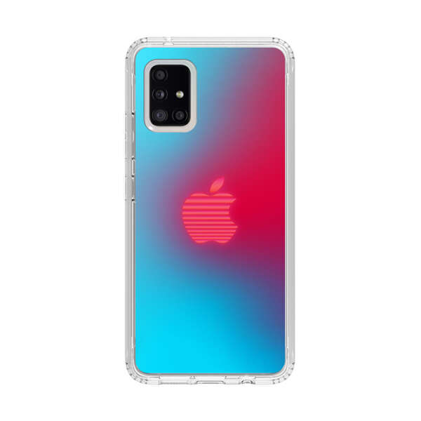 Neon Striped Apple Logo Gradient Background Samsung Galaxy A51 5G Case