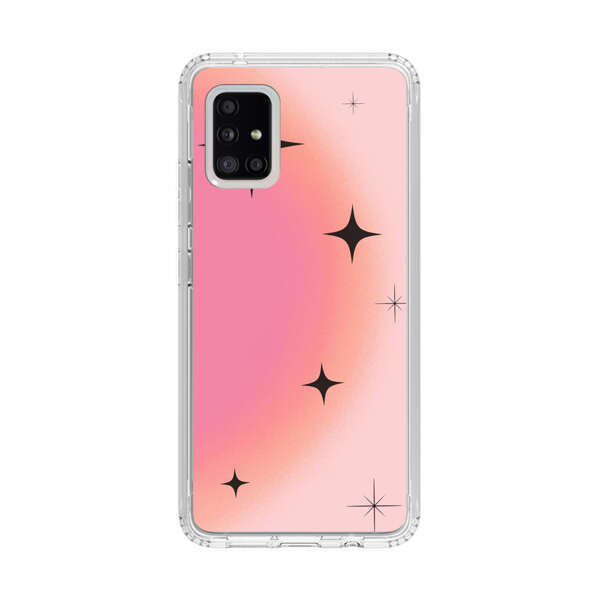 Pink Peach Gradient with Black Stars Samsung Galaxy A51 5G Case