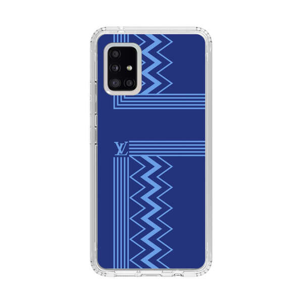 Stylish Geometric Zigzag Pattern in Blue Samsung Galaxy A51 5G Case