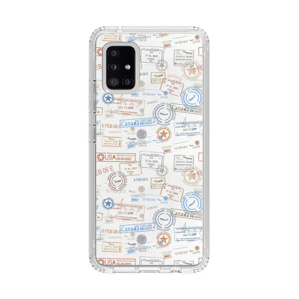Vintage Passport Stamps Pattern Samsung Galaxy A51 5G Case