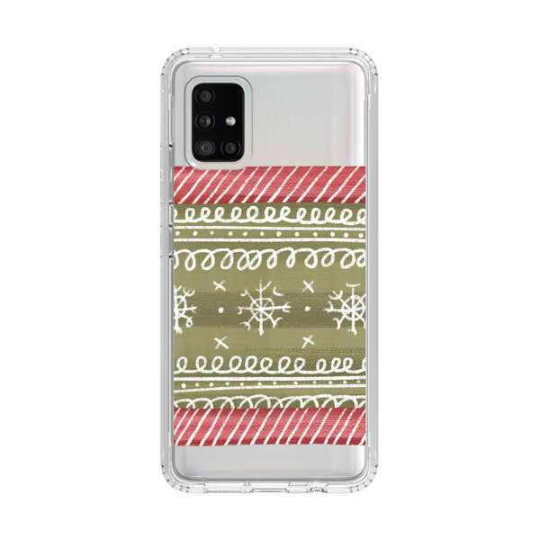 Winter Pattern with Snowflakes and Red Stripes Samsung Galaxy A51 5G Case