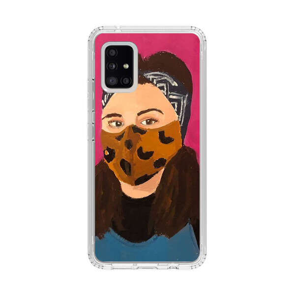Woman Leopard Print Face Mask Samsung Galaxy A51 5G Case