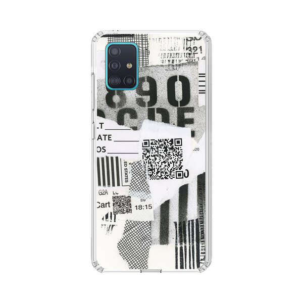Abstract Collage Torn Paper Barcodes Samsung Galaxy A51 (4G) Case
