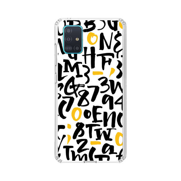Abstract Typography Letter Number Pattern Samsung Galaxy A51 (4G) Case
