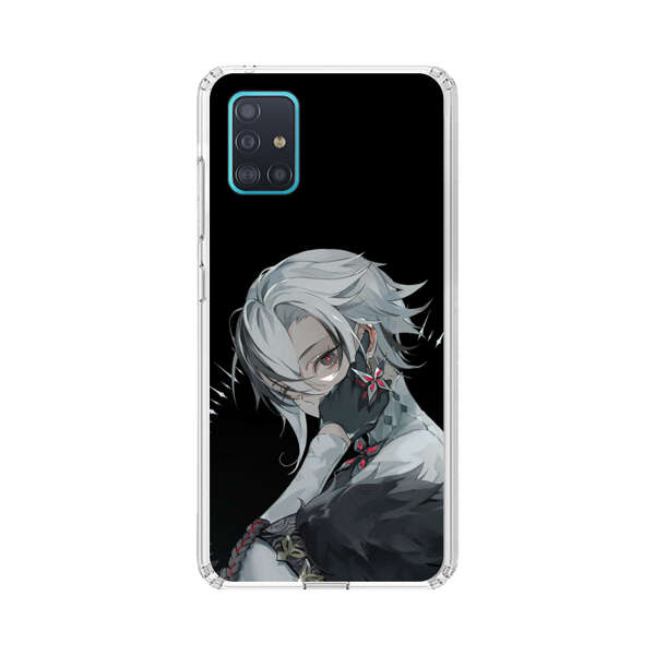 Anime Character with Silver Hair and Dark Feathers Samsung Galaxy A51 (4G) Case