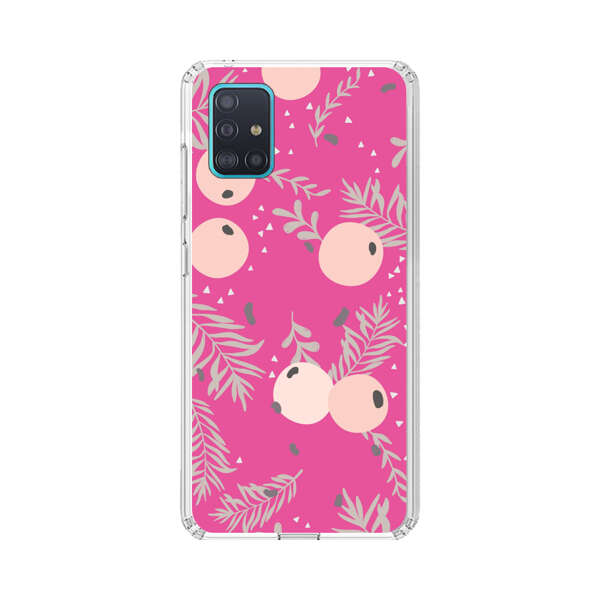 Berries Floral Pattern Pink Background Samsung Galaxy A51 (4G) Case