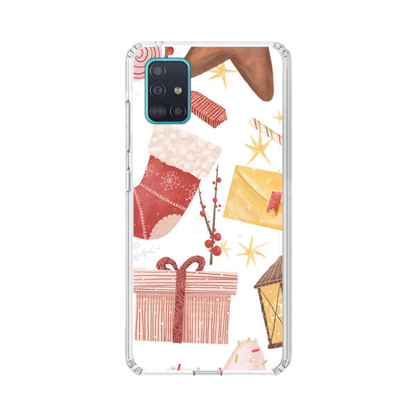 Christmas Festive Pattern with Gingerbread and Gifts Samsung Galaxy A51 (4G) Case