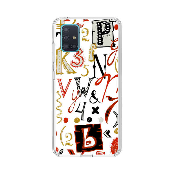 Colorful Hand Drawn Letters and Numbers Pattern Samsung Galaxy A51 (4G) Case