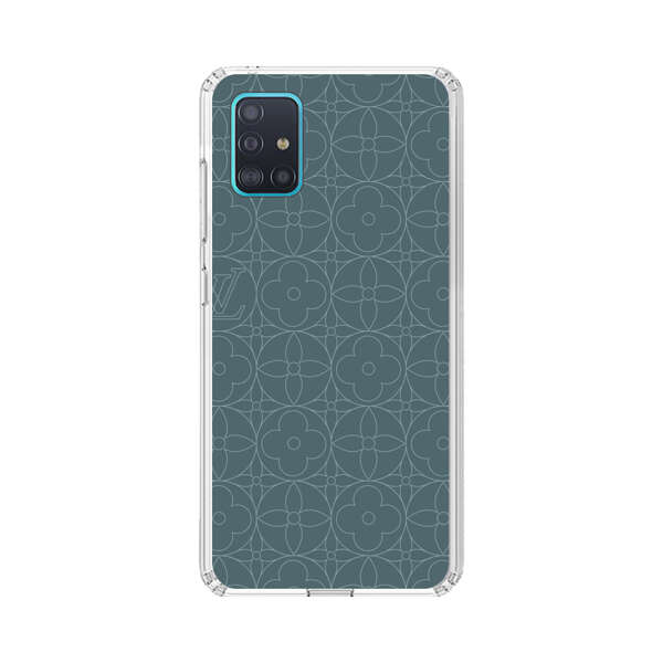 Elegant Blue Geometric Floral Pattern Samsung Galaxy A51 (4G) Case