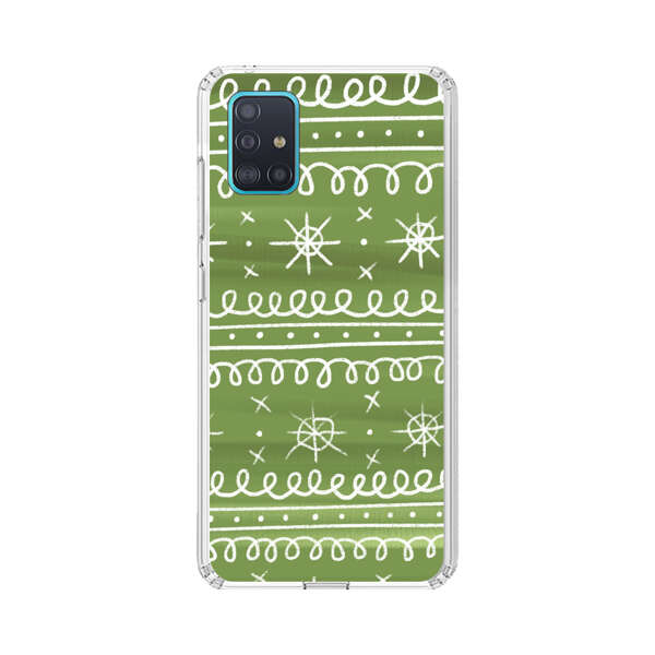 Green White Stars Loop Pattern Samsung Galaxy A51 (4G) Case