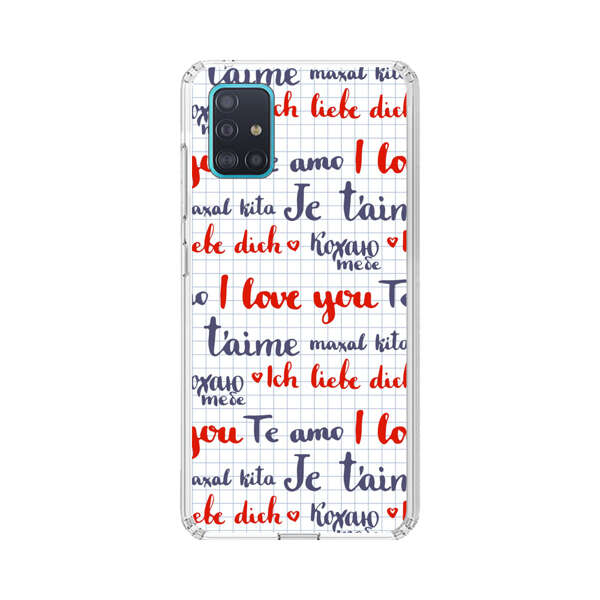 Love Message Multilingual Pattern Samsung Galaxy A51 (4G) Case