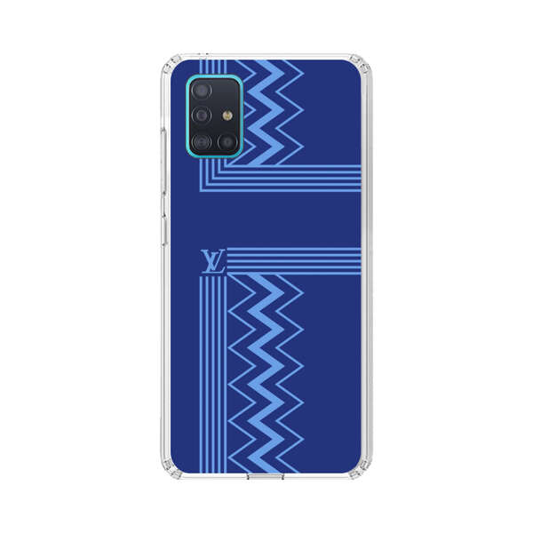 Stylish Geometric Zigzag Pattern in Blue Samsung Galaxy A51 (4G) Case