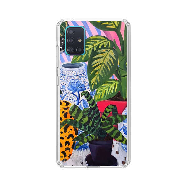 Vibrant Tropical Plants and Decorative Vases Samsung Galaxy A51 (4G) Case