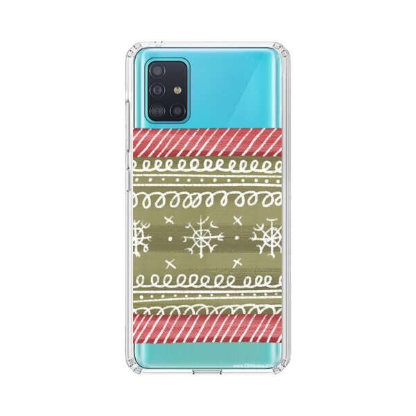 Winter Pattern with Snowflakes and Red Stripes Samsung Galaxy A51 (4G) Case